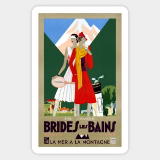 Vintage Travel Poster France Brides Les Bains Sticker